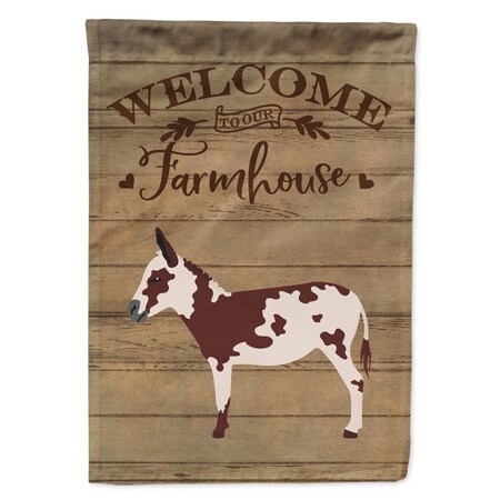 Carolines Treasures American Spotted Donkey Welcome Canvas House Flag - 28 x 0.01 x 40 in. CK6795CHF
